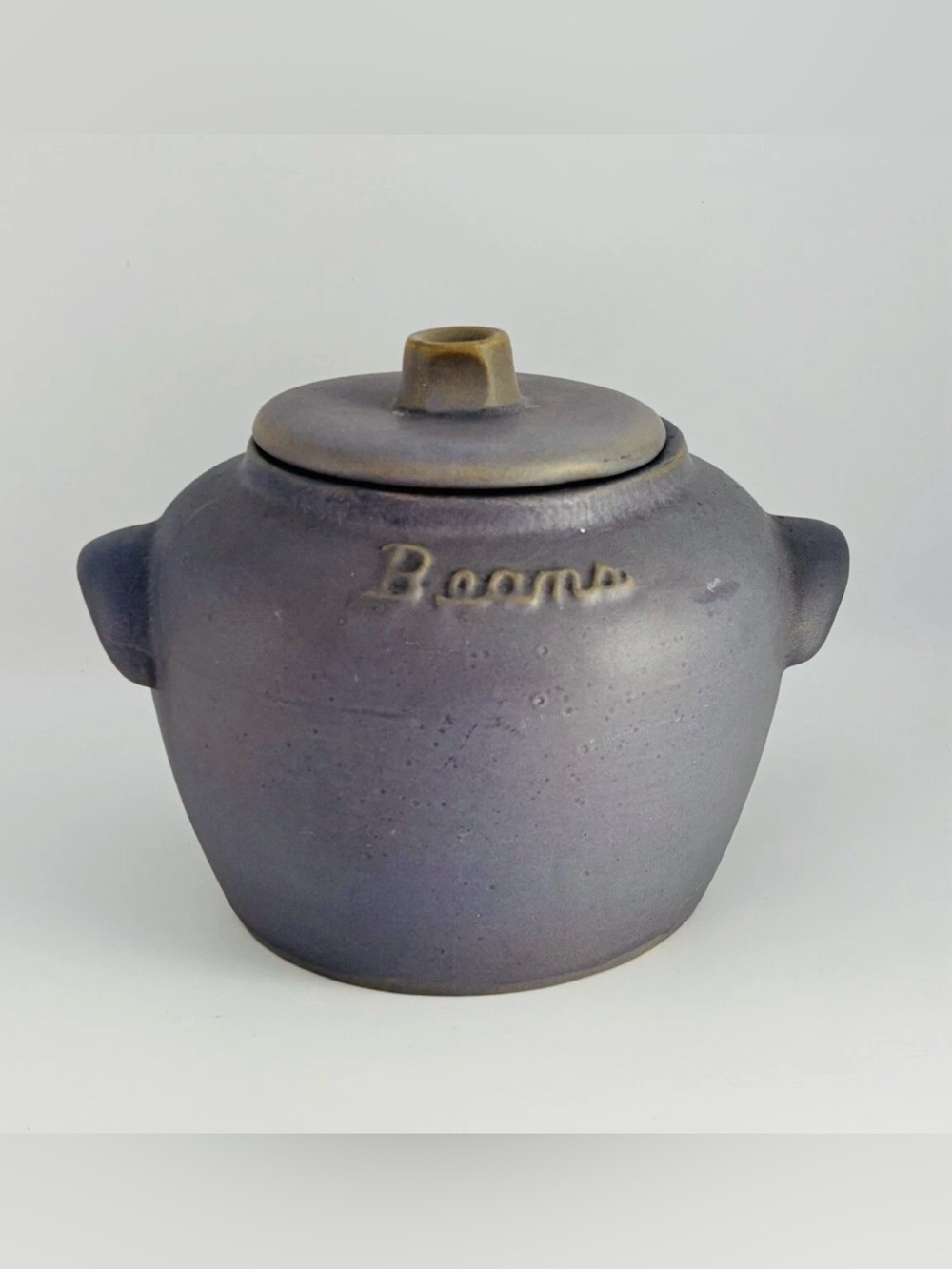 Vintage Bean Pot, Laurentian Pottery Canada Mid Century RARE Mauve Fèves Au Lard